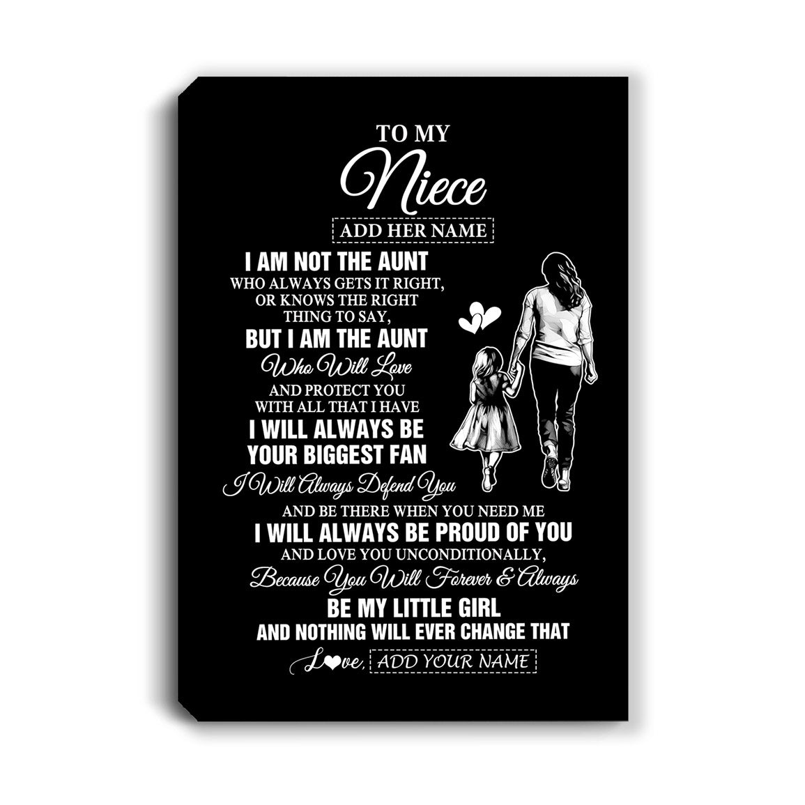 Personalized To My Niece Gifts Canvas From Aunt Biggest Fan Birthday Gifts For Niece From Aunt Auntie Niece Graduation Christmas Custom Wall Art Framed Canvas | siriusteestore