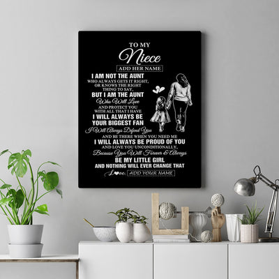 Personalized To My Niece Gifts Canvas From Aunt Biggest Fan Birthday Gifts For Niece From Aunt Auntie Niece Graduation Christmas Custom Wall Art Framed Canvas | siriusteestore