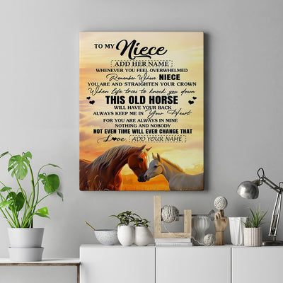 Personalized To My Niece Gifts Canvas From Aunt Uncle Auntie Whenever Horse Unique Birthday Gifts For Niece Graduation Christmas Custom Wall Art Print Framed Canvas | siriusteestore