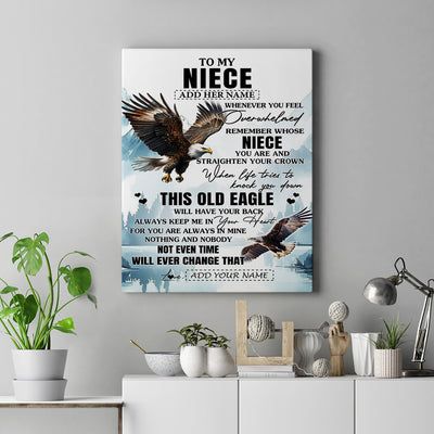 Personalized To My Niece Gifts Canvas From Aunt Uncle Whenever Eagle Unique Birthday Gifts For Niece Graduation Christmas Custom Wall Decor Wall Art Framed Canvas | siriusteestore