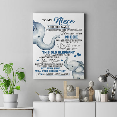 Personalized To My Niece Gifts Canvas From Aunt Uncle Whenever Elephant Unique Birthday Gifts For Niece Graduation Christmas Custom Custom Art Print Framed Canvas | siriusteestore