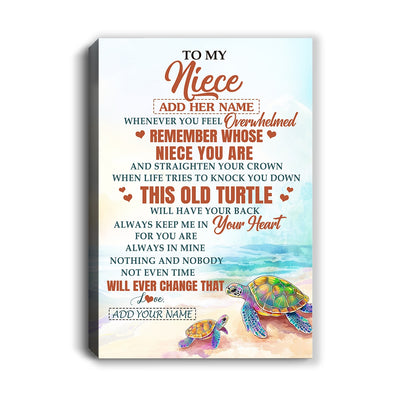 Personalized To My Niece Gifts Canvas From Aunt Uncle Whenever Turtle Unique Birthday Gifts For Niece Graduation Christmas Customized Custom Art Print Framed Canvas | siriusteestore