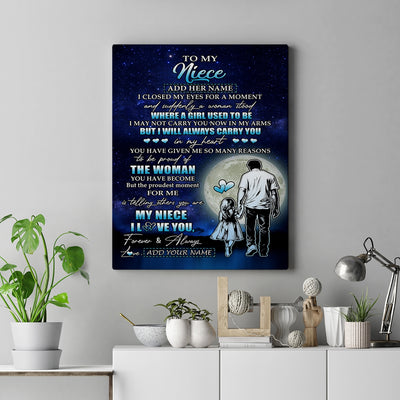 Personalized To My Niece Gifts Canvas From Uncle I Closed My Eyes For A Moment Niece Birthday Graduation Christmas Custom Wall Art Print Framed Canvas | siriusteestore