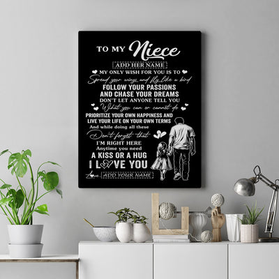 Personalized To My Niece Gifts Canvas From Uncle My Only Wish For You Niece Birthday Gifts Graduation Christmas Custom Wall Art Print Framed Canvas | siriusteestore