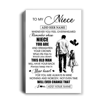 Personalized To My Niece Gifts Canvas From Uncle Whenever Man Unique Birthday Gifts For Niece Graduation Christmas Custom Wall Art Print Framed Canvas | siriusteestore