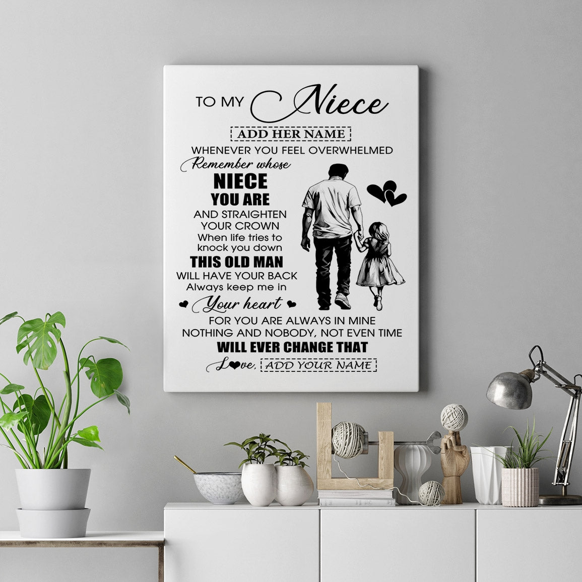 Personalized To My Niece Gifts Canvas From Uncle Whenever Man Unique Birthday Gifts For Niece Graduation Christmas Custom Wall Art Print Framed Canvas | siriusteestore