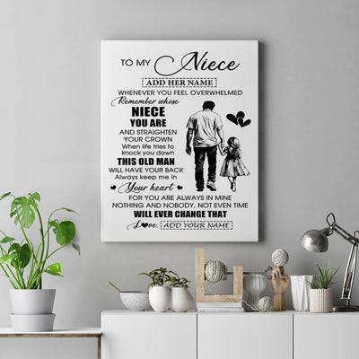 Personalized To My Niece Gifts Canvas From Uncle Whenever Man Unique Birthday Gifts For Niece Graduation Christmas Custom Wall Art Print Framed Canvas | siriusteestore