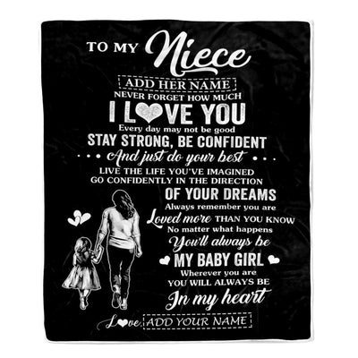 Personalized To My Niece Gifts From Aunt Auntie Blanket Never Forget How Much I Love You Niece Birthday Graduation Christmas Customized Fleece Throw Blanket | siriusteestore