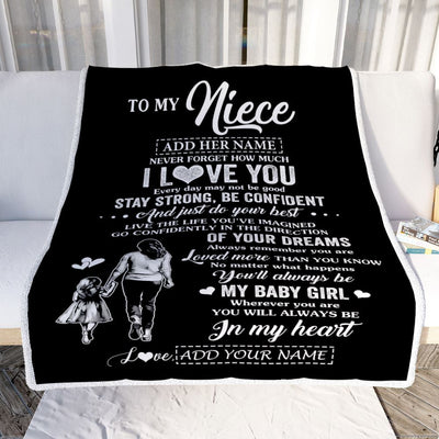 Personalized To My Niece Gifts From Aunt Auntie Blanket Never Forget How Much I Love You Niece Birthday Graduation Christmas Customized Fleece Throw Blanket | siriusteestore