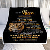 Personalized To My Niece Gifts From Aunt Auntie Blanket Old Lion Love You Niece Birthday Gifts Graduation Christmas Customized Fleece Throw Blanket | siriusteestore