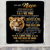 Personalized To My Niece Gifts From Aunt Auntie Blanket Old Lion Love You Niece Birthday Gifts Graduation Christmas Customized Fleece Throw Blanket | siriusteestore