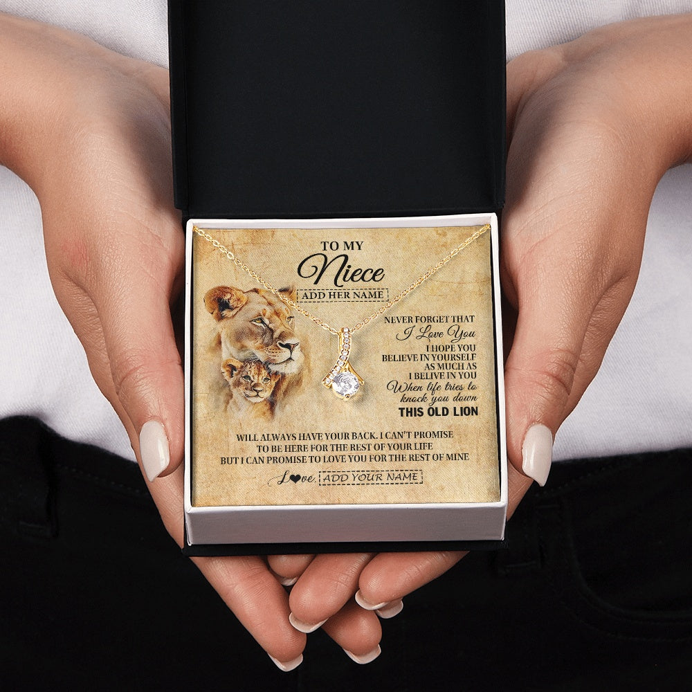 Alluring Beauty Necklace 18K Yellow Gold Finish | 2 | Personalized To My Niece Gifts From Aunt Auntie Lion Necklace I Love You Niece Birthday Gifts From Aunt Graduation Christmas Custom Gift Box Message Card | siriusteestore.myshopify