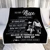 Personalized To My Niece Gifts From Aunt Blanket Don't Give Up Aunt Gifts For Niece Birthday Graduation Christmas Customized Fleece Throw Blanket | siriusteestore