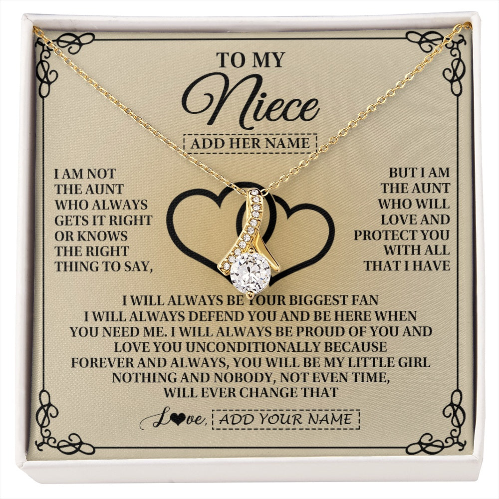 Alluring Beauty Necklace 18K Yellow Gold Finish | 1 | Personalized To My Niece Gifts From Aunt Niece Birthday Gifts Jewelry For Women Aunt Niece Pendant Necklace Christmas Custom Gift Box Message Card | https://siriusteestore.