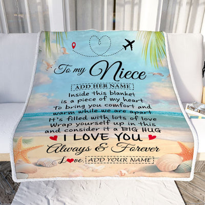 Personalized To My Niece Gifts From Aunt Uncle Auntie Blanket Beach I Love You  Birthday Gifts Graduation For Niece Christmas Customized Fleece Blanket | siriusteestore