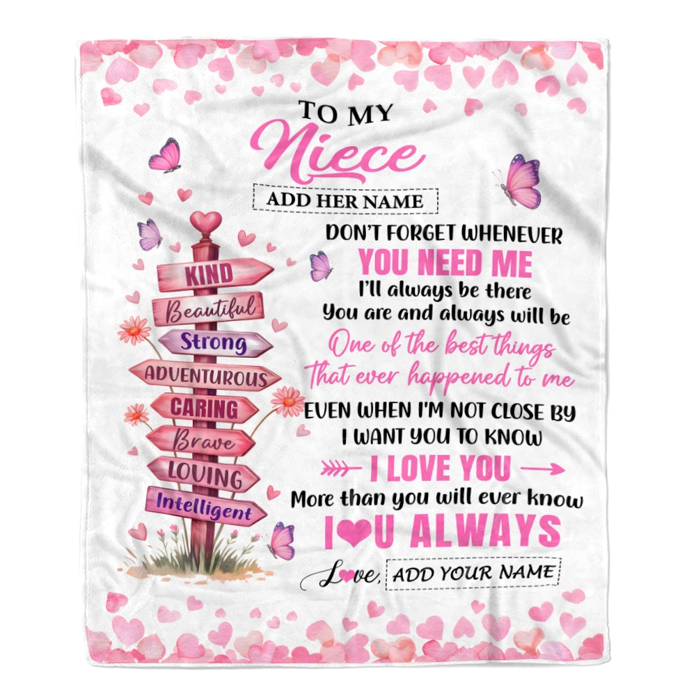 Personalized To My Niece Gifts From Aunt Uncle Auntie Blanket Kind Beautiful Birthday Gifts For Niece Graduation Wedding Valentines Christmas Fleece Blanket | siriusteestore