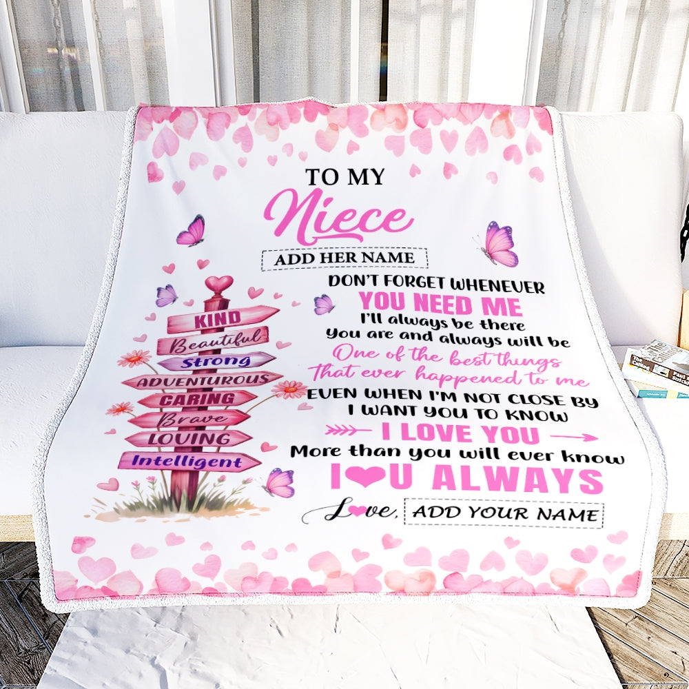Personalized To My Niece Gifts From Aunt Uncle Auntie Blanket Kind Beautiful Birthday Gifts For Niece Graduation Wedding Valentines Christmas Fleece Blanket | siriusteestore