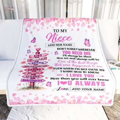 Personalized To My Niece Gifts From Aunt Uncle Auntie Blanket Kind Beautiful Birthday Gifts For Niece Graduation Wedding Valentines Christmas Fleece Blanket | siriusteestore