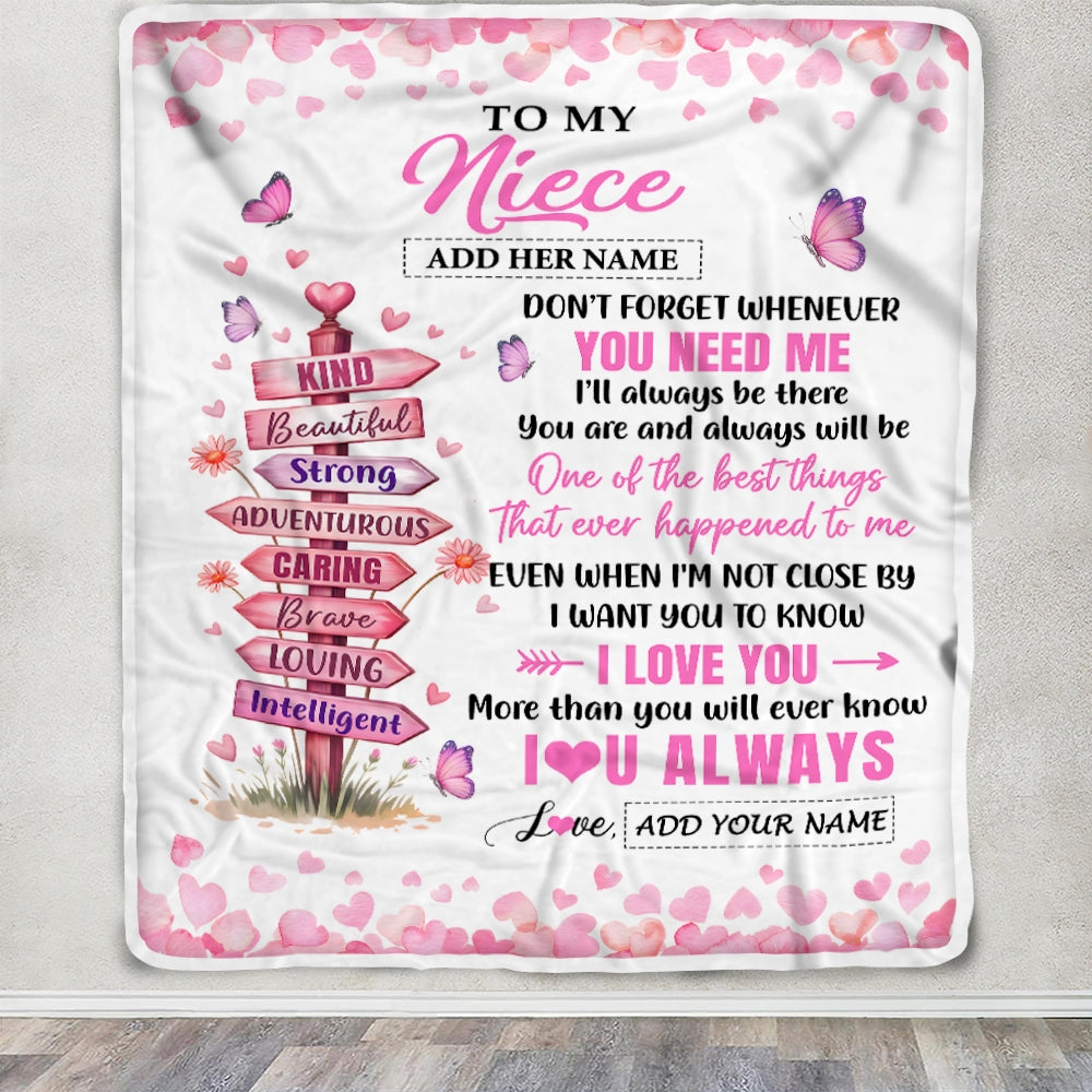 Personalized To My Niece Gifts From Aunt Uncle Auntie Blanket Kind Beautiful Birthday Gifts For Niece Graduation Wedding Valentines Christmas Fleece Blanket | siriusteestore