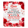 Personalized To My Niece Gifts From Aunt Uncle Auntie Blanket Rose Flower Anniversary Birthday Gifts Niece Graduation Christmas Custom Fleece Throw Blanket | siriusteestore