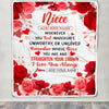 Personalized To My Niece Gifts From Aunt Uncle Auntie Blanket Rose Flower Anniversary Birthday Gifts Niece Graduation Christmas Custom Fleece Throw Blanket | siriusteestore