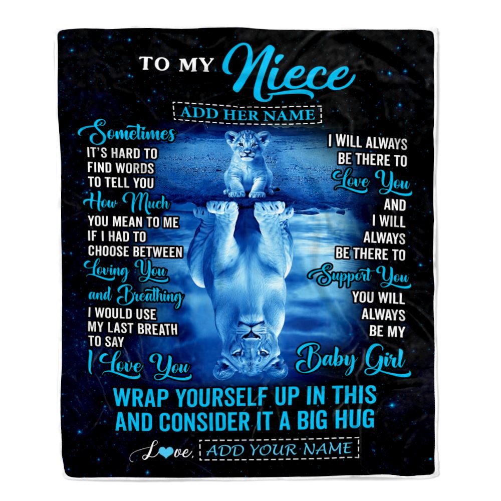 Personalized To My Niece Gifts From Aunt Uncle Auntie Blanket Sometimes Lion Niece Birthday Gifts Graduation Christmas Customized Fleece Throw Blanket | siriusteestore