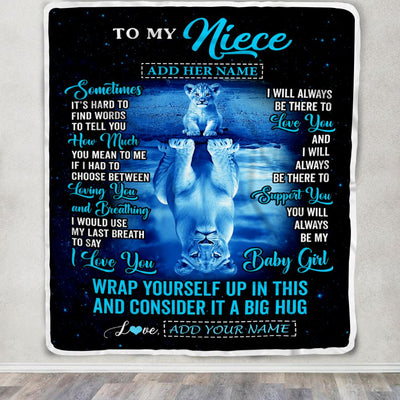 Personalized To My Niece Gifts From Aunt Uncle Auntie Blanket Sometimes Lion Niece Birthday Gifts Graduation Christmas Customized Fleece Throw Blanket | siriusteestore