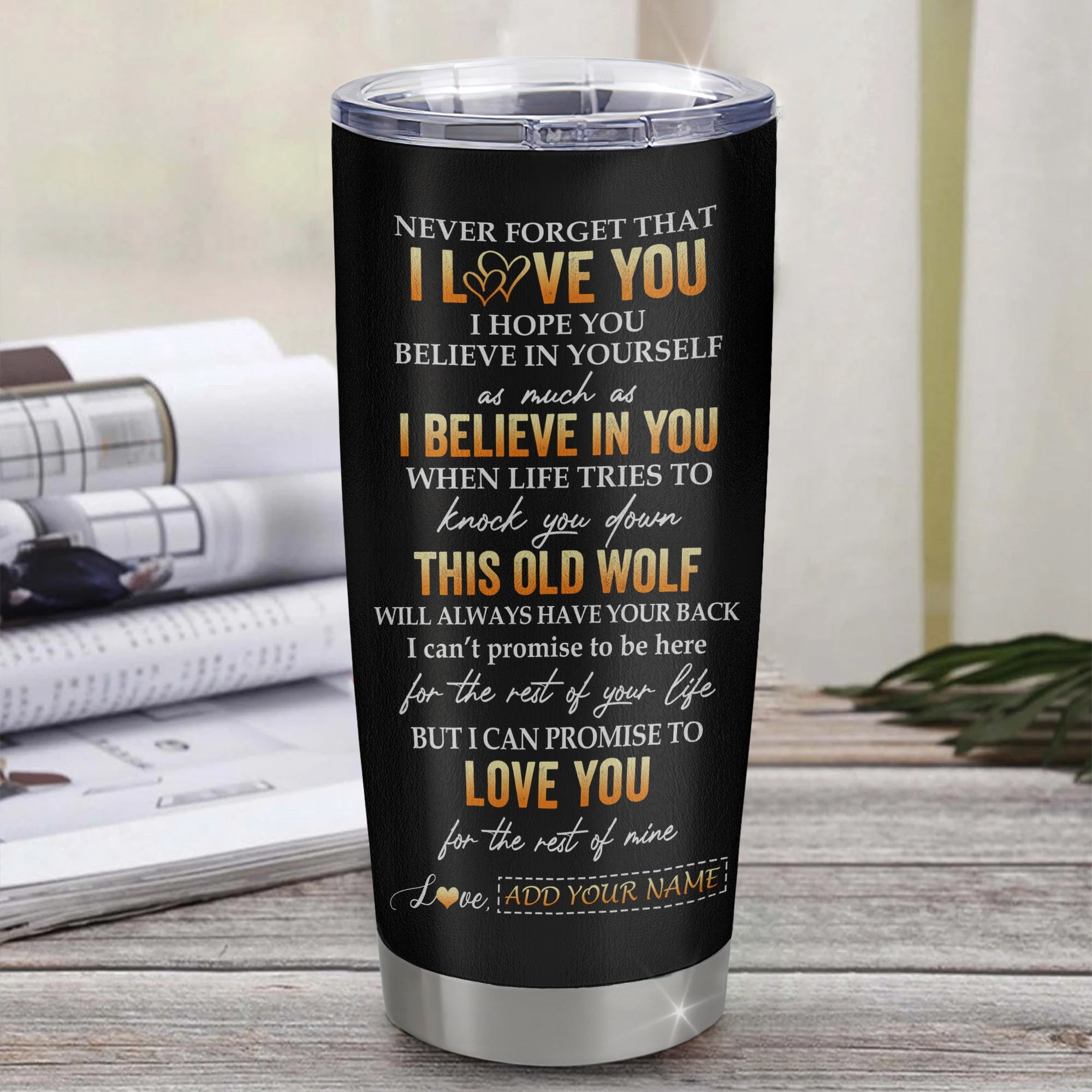 Personalized To My Niece Gifts From Aunt Uncle Auntie Tumbler Old Wolf Love You Niece Birthday Gifts Graduation Christmas Custom Stainless Steel Cup Travel Mug | siriusteestore