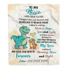 Personalized To My Niece Gifts From Aunt Uncle Blanket Dinosaur Letter I Hugged This Gifts For Niece Birthday Graduation Christmas Custom Fleece Blanket | siriusteestore