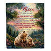 Personalized To My Niece Gifts From Aunt Uncle Blanket Don't Give Up Bear Gifts For Niece Birthday Graduation Christmas Customized Fleece Throw Blanket | siriusteestore