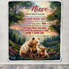 Personalized To My Niece Gifts From Aunt Uncle Blanket Don't Give Up Bear Gifts For Niece Birthday Graduation Christmas Customized Fleece Throw Blanket | siriusteestore