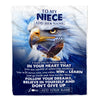 Personalized To My Niece Gifts From Aunt Uncle Blanket Don't Give Up Eagle Gifts For Niece Birthday Graduation Christmas Customized Fleece Throw Blanket | siriusteestore
