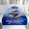 Personalized To My Niece Gifts From Aunt Uncle Blanket Don't Give Up Eagle Gifts For Niece Birthday Graduation Christmas Customized Fleece Throw Blanket | siriusteestore