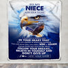 Personalized To My Niece Gifts From Aunt Uncle Blanket Don't Give Up Eagle Gifts For Niece Birthday Graduation Christmas Customized Fleece Throw Blanket | siriusteestore