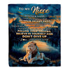 Personalized To My Niece Gifts From Aunt Uncle Blanket Don't Give Up Lion Gifts For Niece Birthday Graduation Christmas Customized Fleece Throw Blanket | siriusteestore