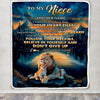 Personalized To My Niece Gifts From Aunt Uncle Blanket Don't Give Up Lion Gifts For Niece Birthday Graduation Christmas Customized Fleece Throw Blanket | siriusteestore