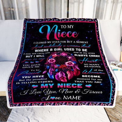 Personalized To My Niece Gifts From Aunt Uncle Blanket Dream Catcher Birthday Gifts For Niece Graduation Valentines Day Christmas Customized Fleece Blanket | siriusteestore