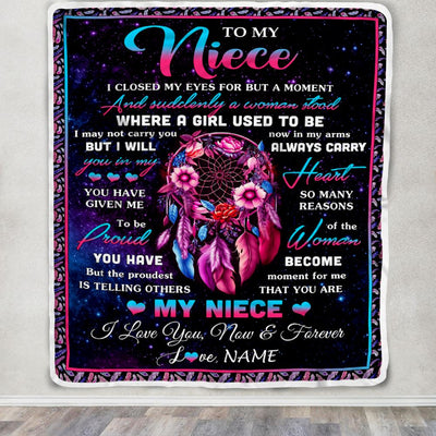 Personalized To My Niece Gifts From Aunt Uncle Blanket Dream Catcher Birthday Gifts For Niece Graduation Valentines Day Christmas Customized Fleece Blanket | siriusteestore