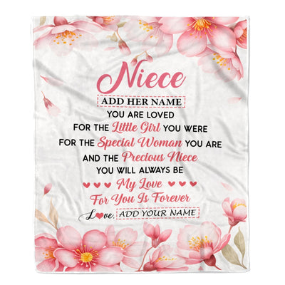 Personalized To My Niece Gifts From Aunt Uncle Blanket Special Women Birthday Gifts For Niece Graduation Wedding Valentines Christmas Custom Fleece Blanket | siriusteestore