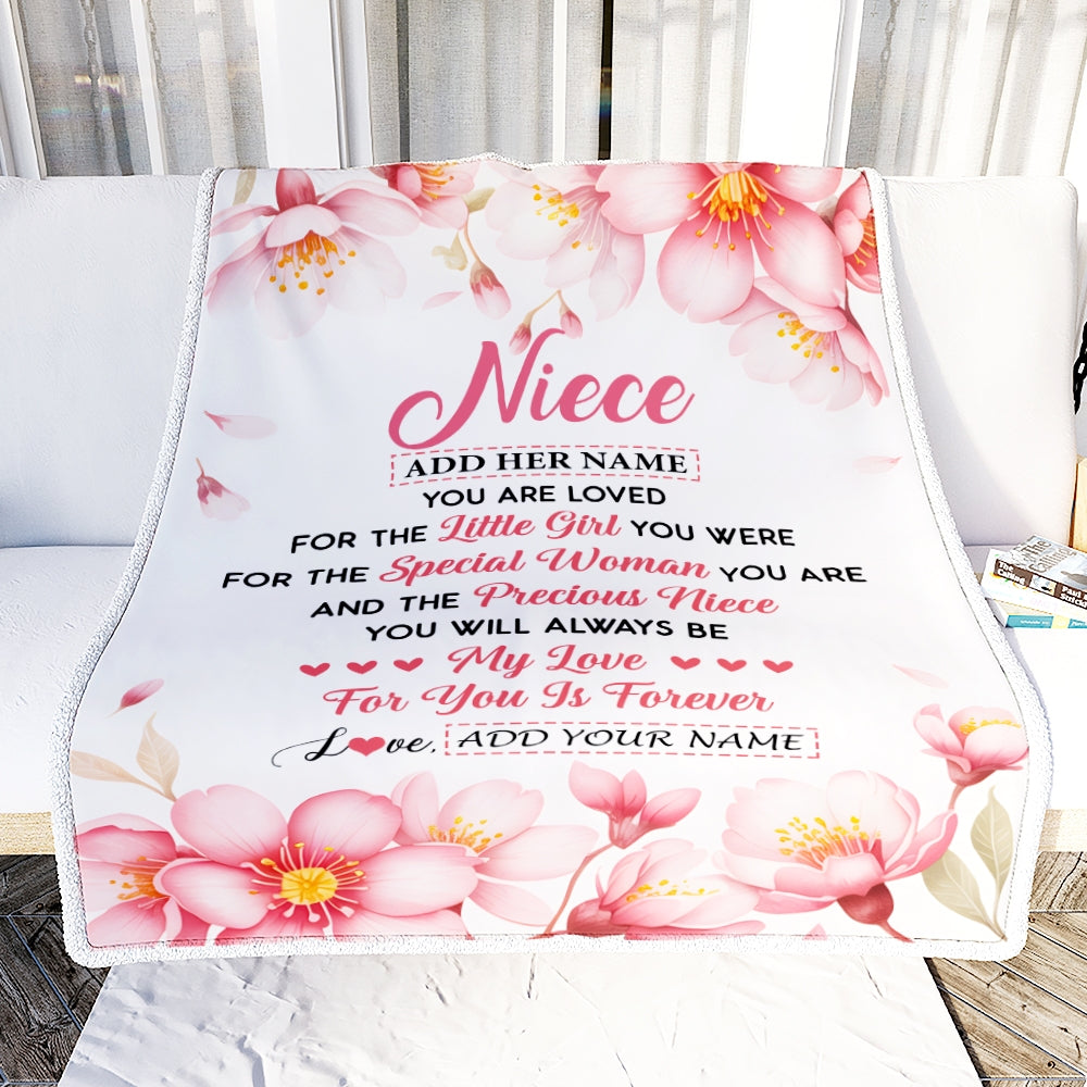 Personalized To My Niece Gifts From Aunt Uncle Blanket Special Women Birthday Gifts For Niece Graduation Wedding Valentines Christmas Custom Fleece Blanket | siriusteestore