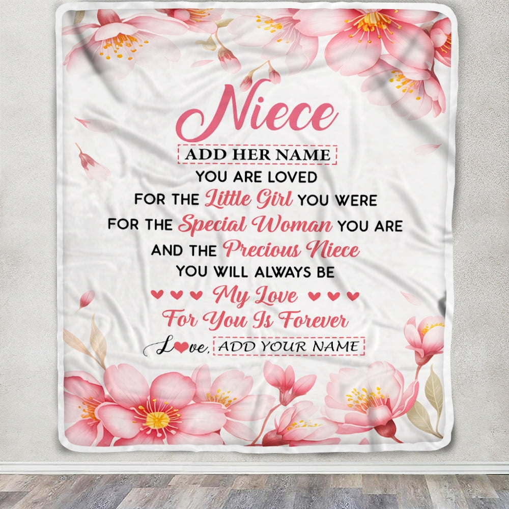 Personalized To My Niece Gifts From Aunt Uncle Blanket Special Women Birthday Gifts For Niece Graduation Wedding Valentines Christmas Custom Fleece Blanket | siriusteestore