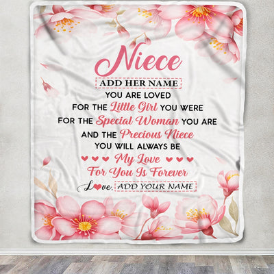 Personalized To My Niece Gifts From Aunt Uncle Blanket Special Women Birthday Gifts For Niece Graduation Wedding Valentines Christmas Custom Fleece Blanket | siriusteestore
