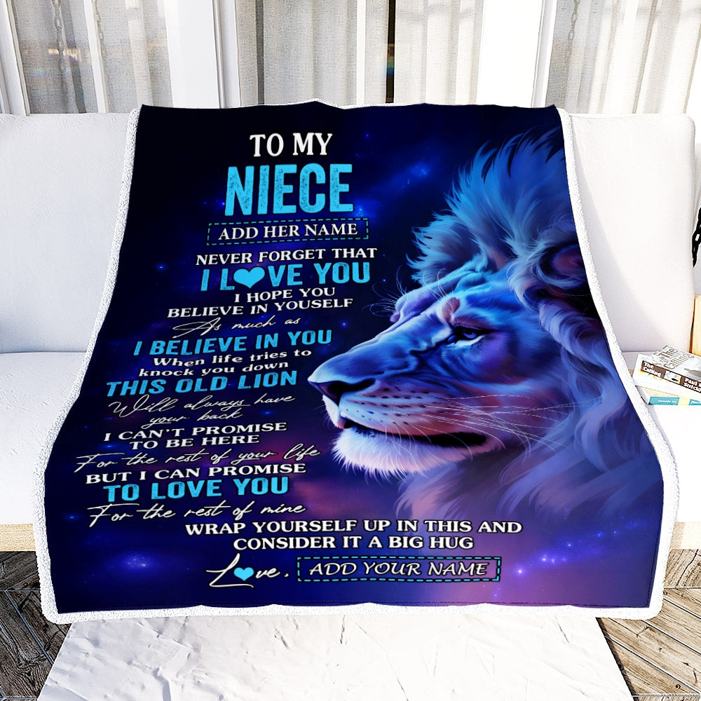 Personalized To My Niece Gifts From Aunt Uncle Blanket This Old Lion Heart Gifts For Niece Birthday Present Graduation Christmas Custom Fleece Throw Blanket | siriusteestore