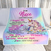 Personalized To My Niece Gifts From Aunt Uncle Blanket Unicorn Letter I Hugged This Gifts For Niece Birthday Graduation Christmas Customized Fleece Blanket | siriusteestore