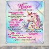 Personalized To My Niece Gifts From Aunt Uncle Blanket Unicorn Letter I Hugged This Gifts For Niece Birthday Graduation Christmas Customized Fleece Blanket | siriusteestore