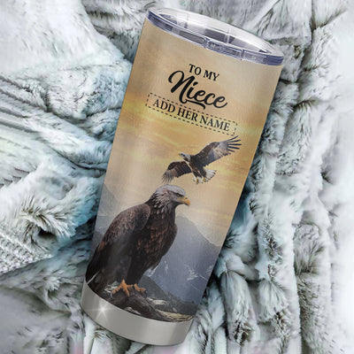 Personalized To My Niece Gifts From Aunt Uncle Tumbler Eagle Never Forget How Much I Love You Niece Birthday Graduation Christmas Custom Stainless Steel Cup Travel Mug | siriusteestore