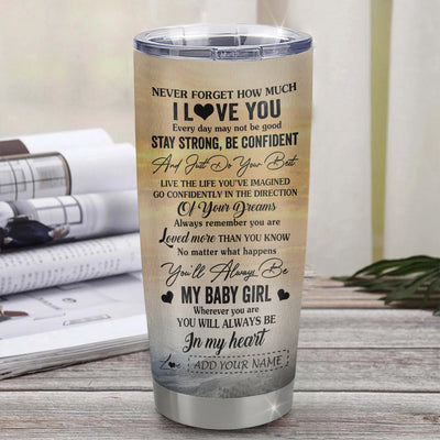 Personalized To My Niece Gifts From Aunt Uncle Tumbler Eagle Never Forget How Much I Love You Niece Birthday Graduation Christmas Custom Stainless Steel Cup Travel Mug | siriusteestore