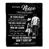 Personalized To My Niece Gifts From Uncle Blanket Don't Give Up Uncle Gifts For Niece Birthday Graduation Christmas Customized Fleece Throw Blanket | siriusteestore