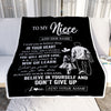 Personalized To My Niece Gifts From Uncle Blanket Don't Give Up Uncle Gifts For Niece Birthday Graduation Christmas Customized Fleece Throw Blanket | siriusteestore