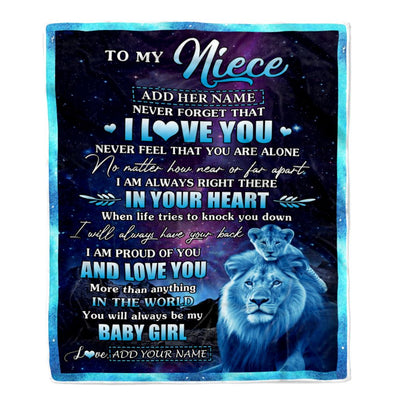 Personalized To My Niece Gifts From Uncle Blanket I Love You Lion Birthday Gift Ideas For Niece Graduation Christmas Customized Fleece Throw Blanket | siriusteestore